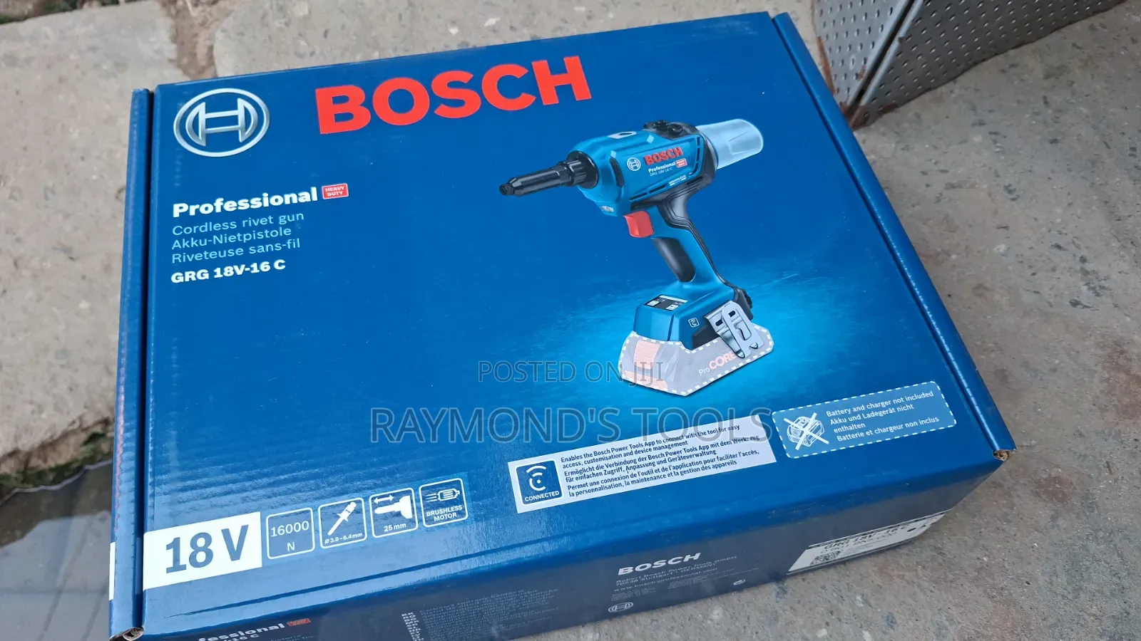 GRG 18v-16c Bosch 3mm to 6mm Cordless Rivet Gun 18voit