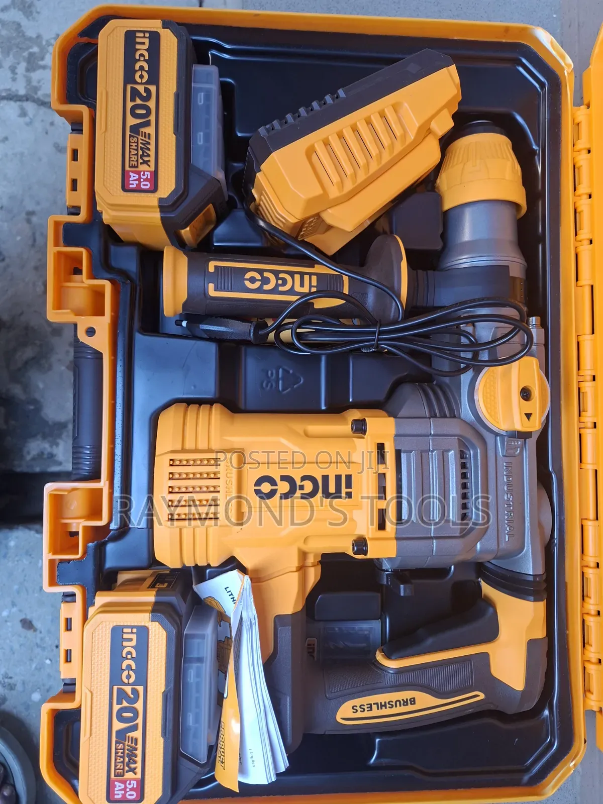 30mm Cordless Rotary Hammer Drill Ingco 20voit With 2 Batteries