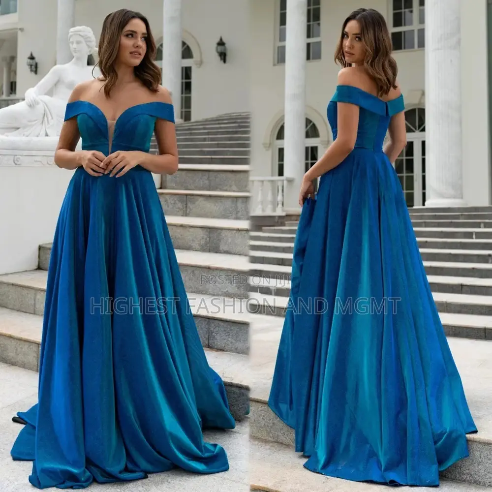 Long African Velvet Off Shoulder Gown