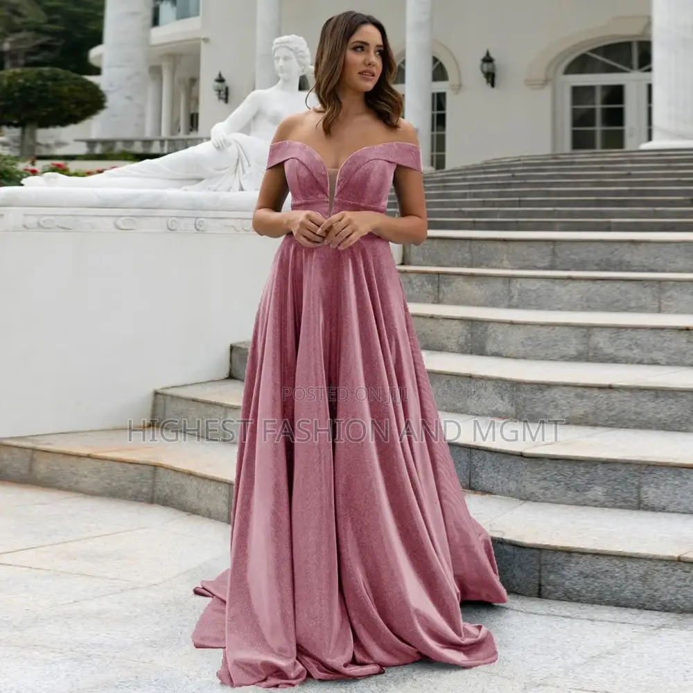 Long African Velvet Off Shoulder Gown