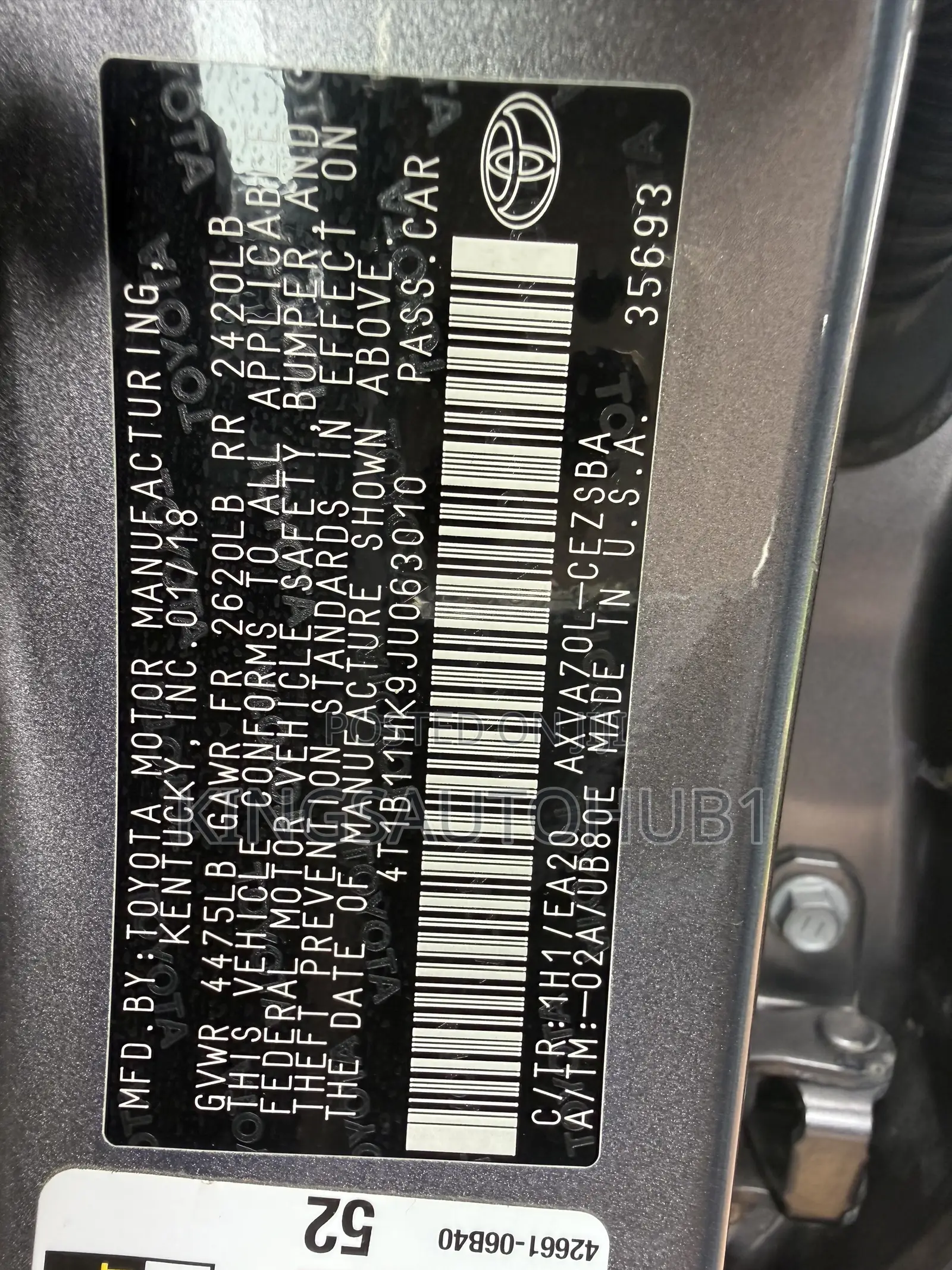 Toyota Camry SE FWD (2.5L 4cyl 8AM) 2018 Gray