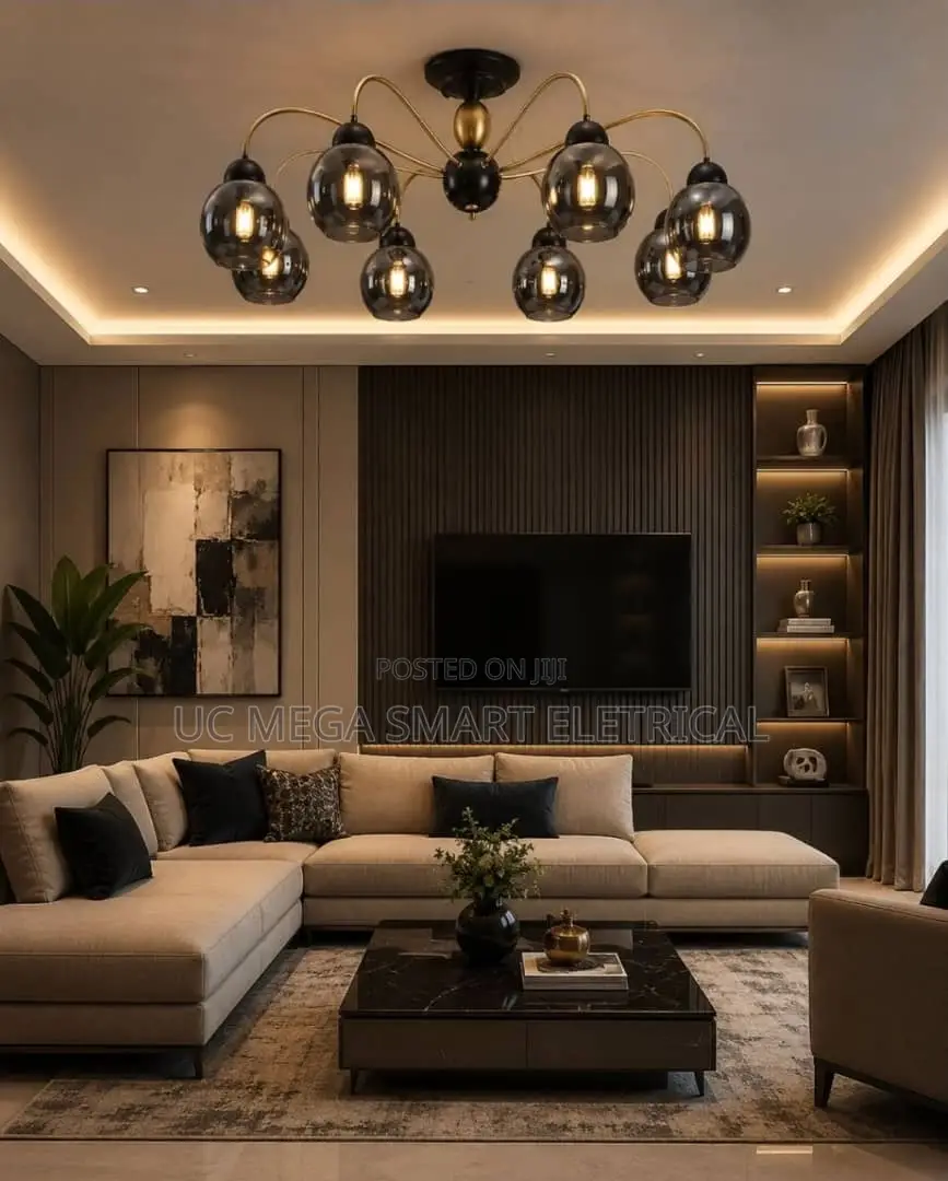 Smoky Gray Amber Glass Ball Hanging Ceiling Lamps Corridor Dining Room