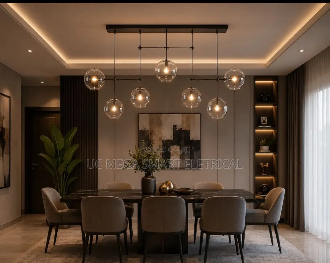 Nordic Postmodern Light Luxury Glass Ball Chandelier Creative Bedroom