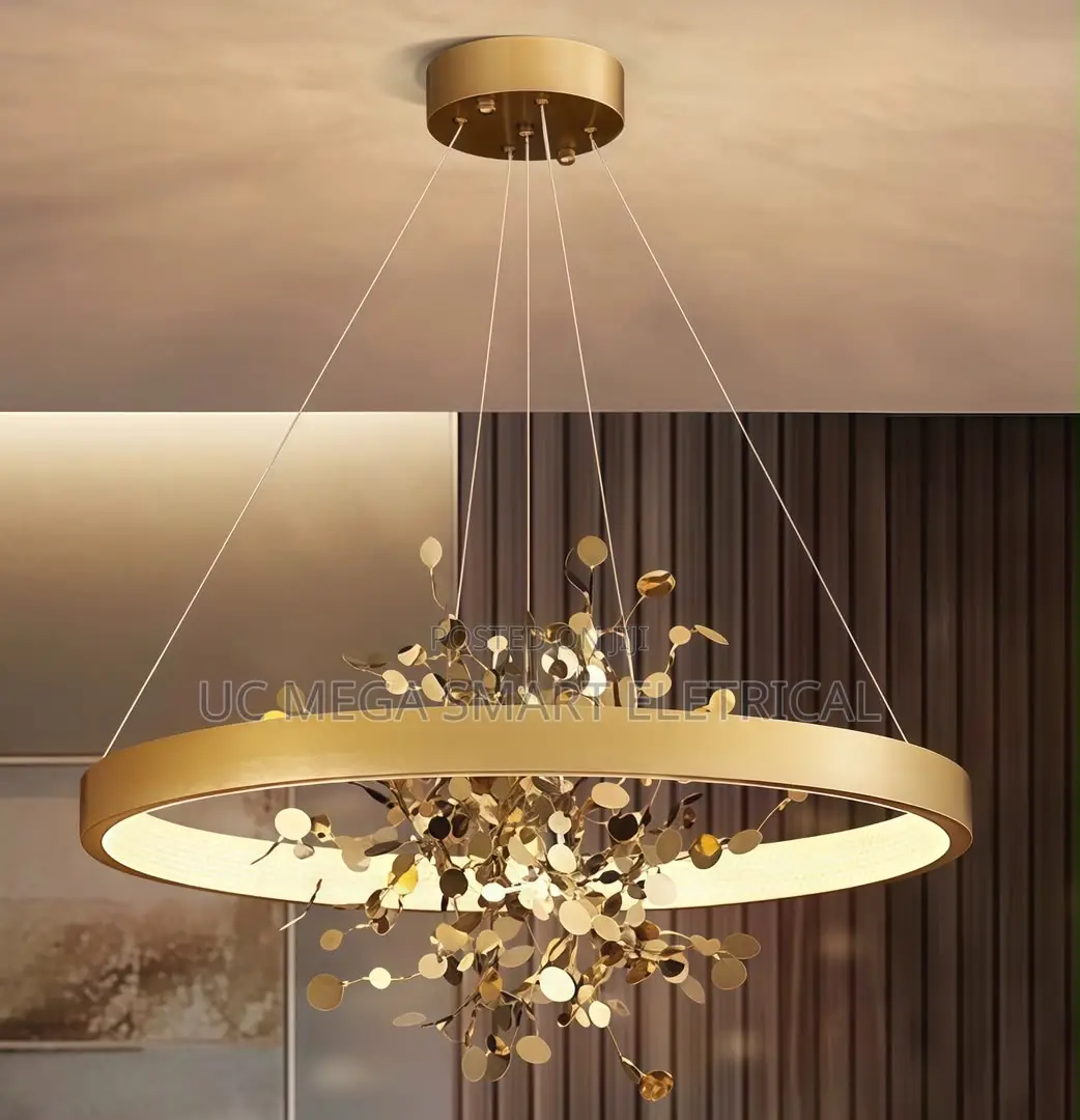 Medieval Bauhaus Copper Round Ring Circle Confetti Metal Led Pendant