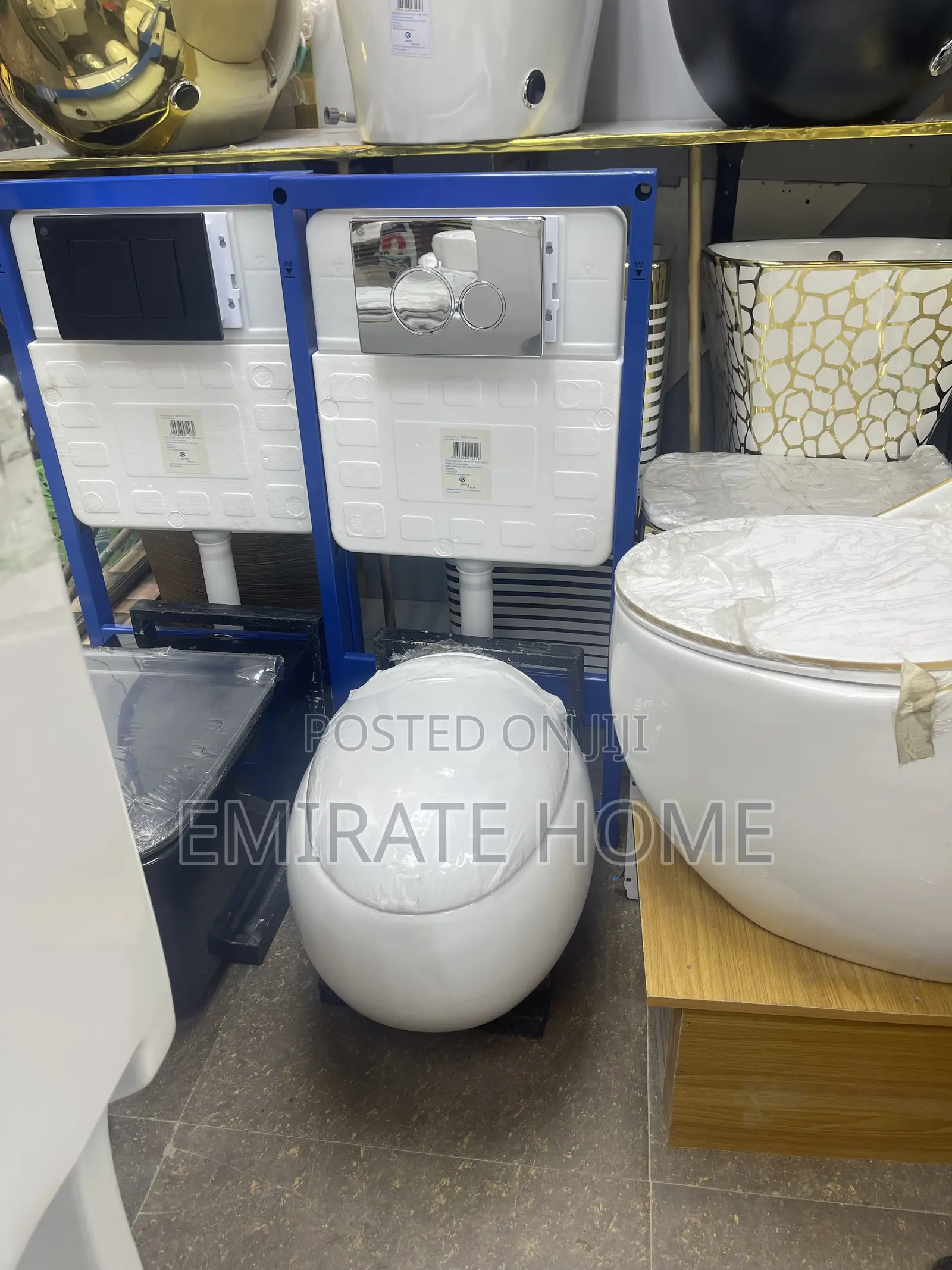 England Egg Shape Wall Hung Toilet With Tank and Complete Accessories