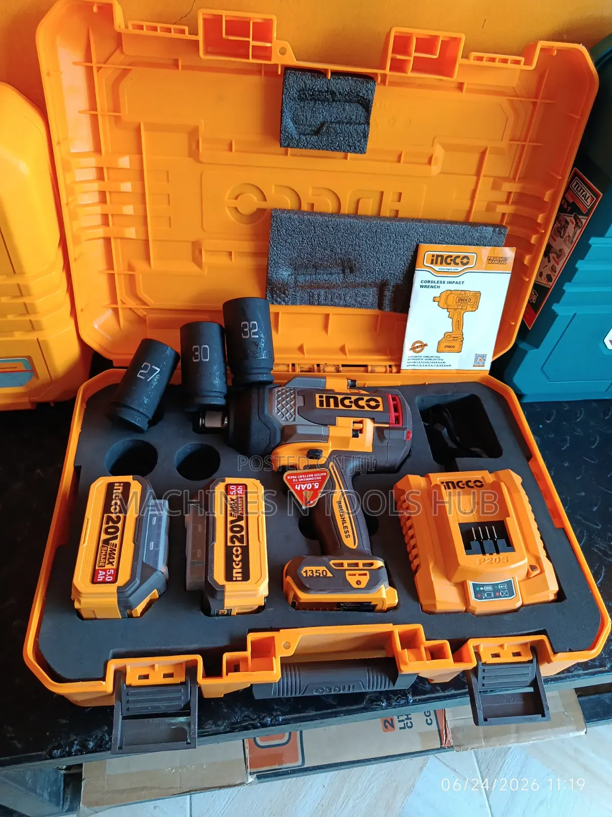 Ingco Ciwli20135 20v Brushless Impact Wrench Kit