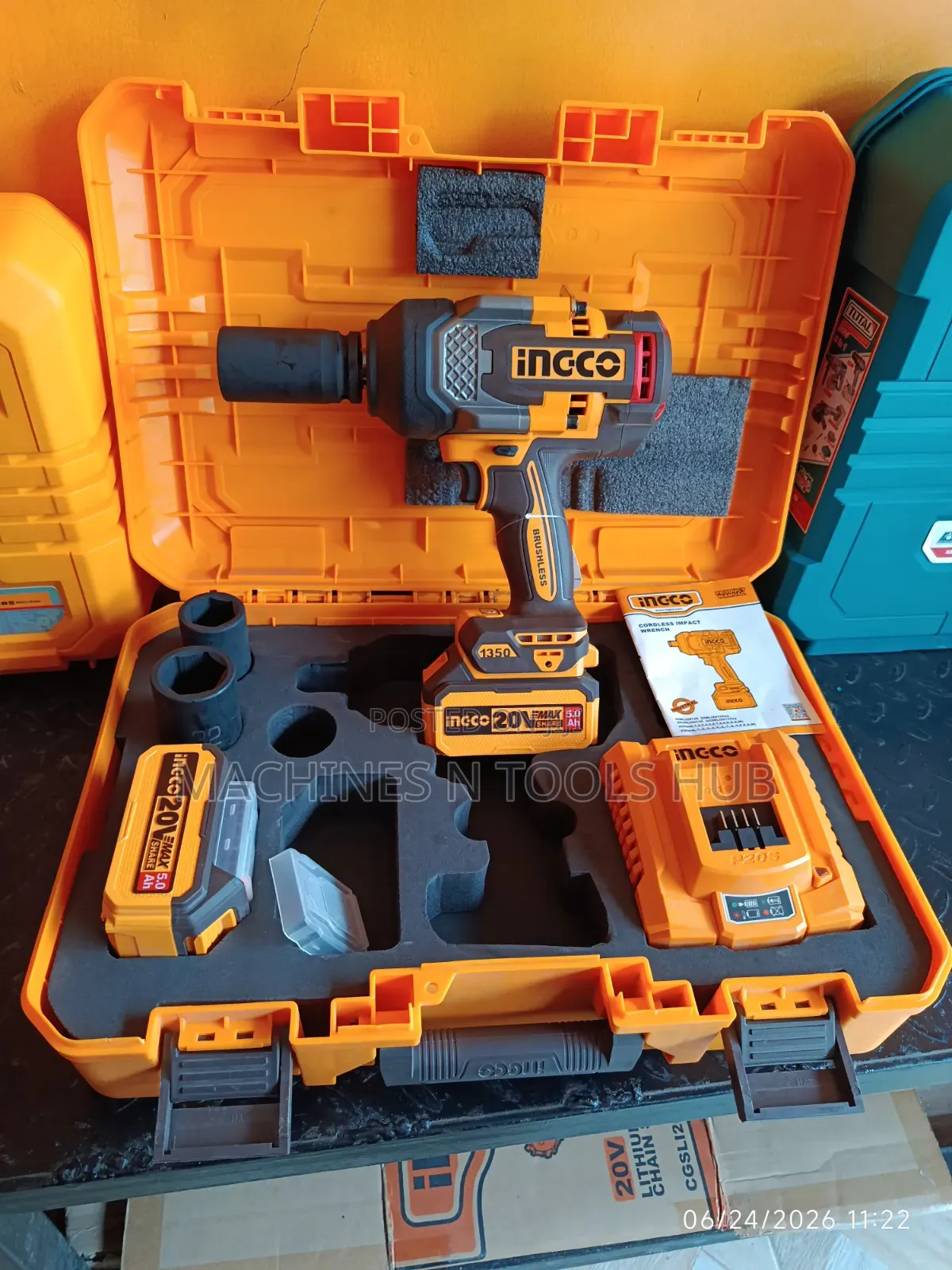 Ingco Ciwli20135 20v Brushless Impact Wrench Kit