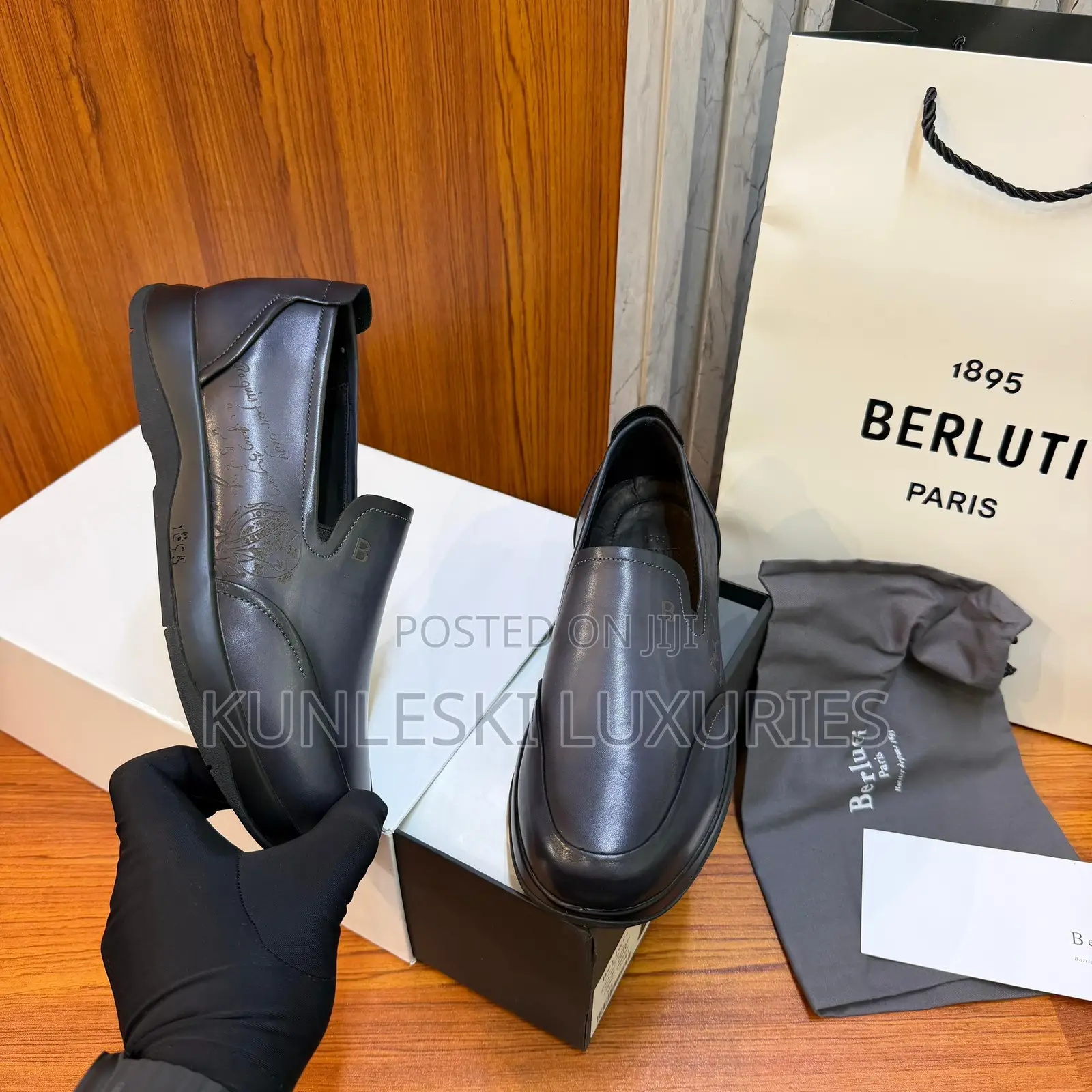 Original Berluti Fast Track Venezia Calf Loafers Leather Shoe