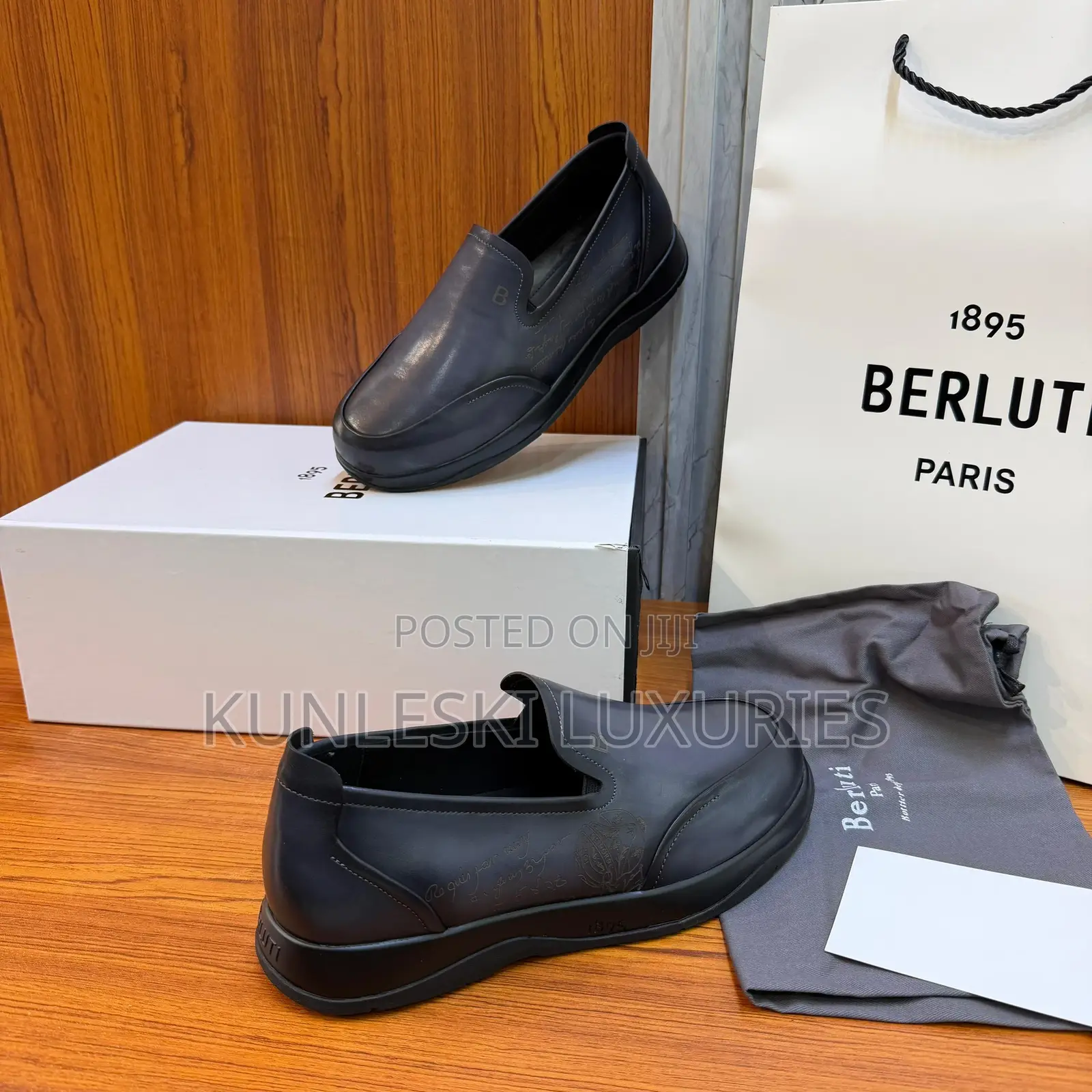 Original Berluti Fast Track Venezia Calf Loafers Leather Shoe