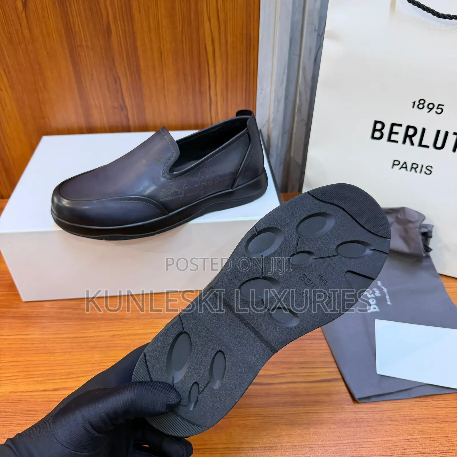 Original Berluti Fast Track Venezia Calf Loafers Leather Shoe