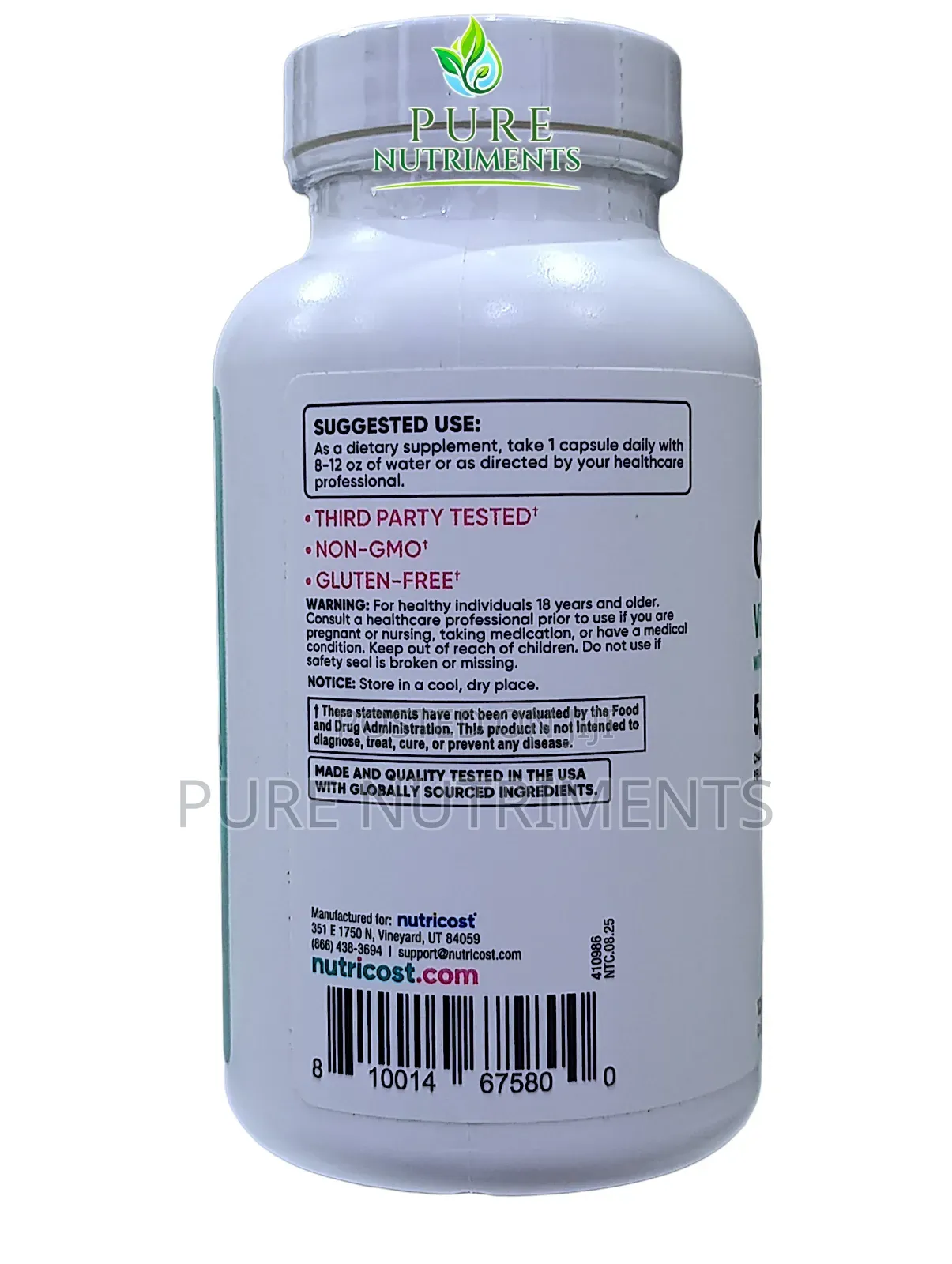 Nutricost Chasteberry Vitex 500mg Dong Quai Ginger 120caps