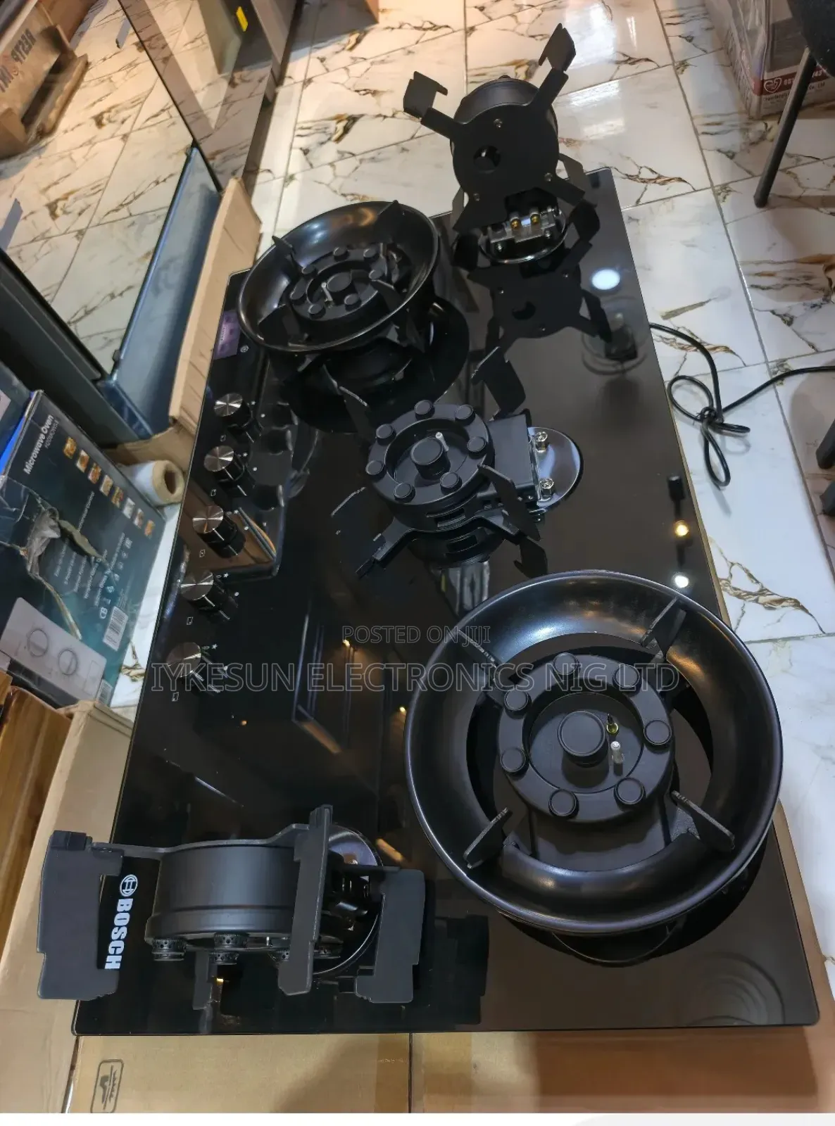 Original Bosch Built-in Cabinet 90cm Flips Up Automatic 5 Burners Gas