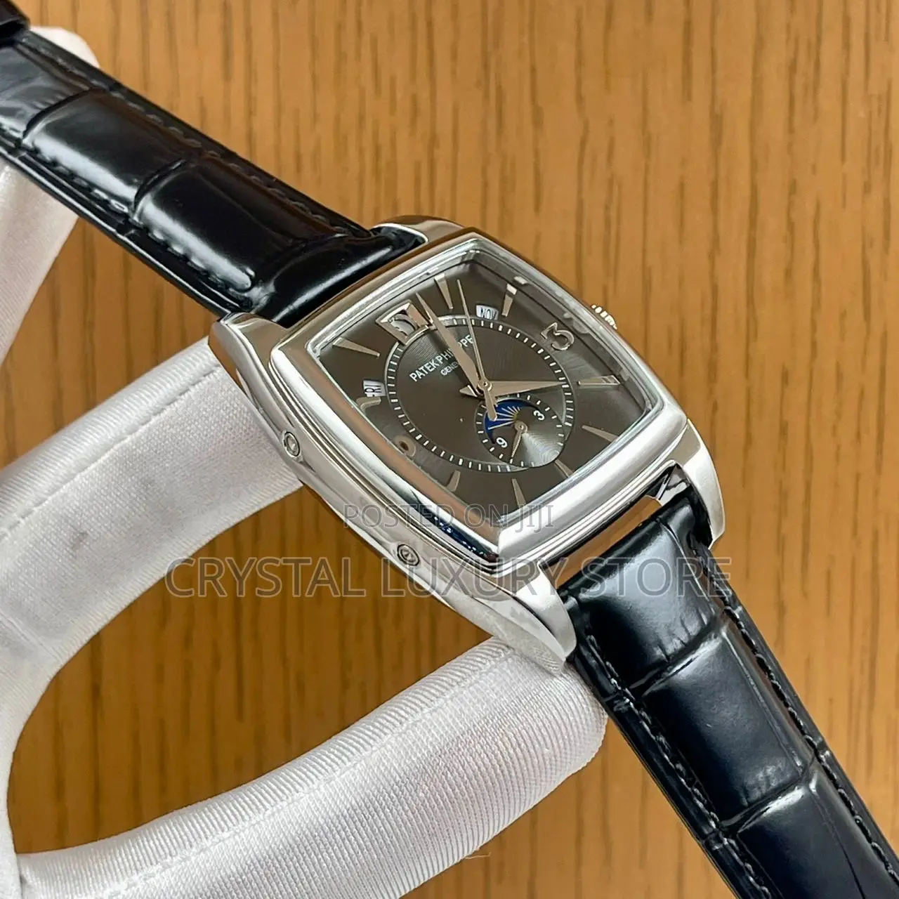 Patek Philippe Quality Luxury Men Genuine Leather Wristwatch