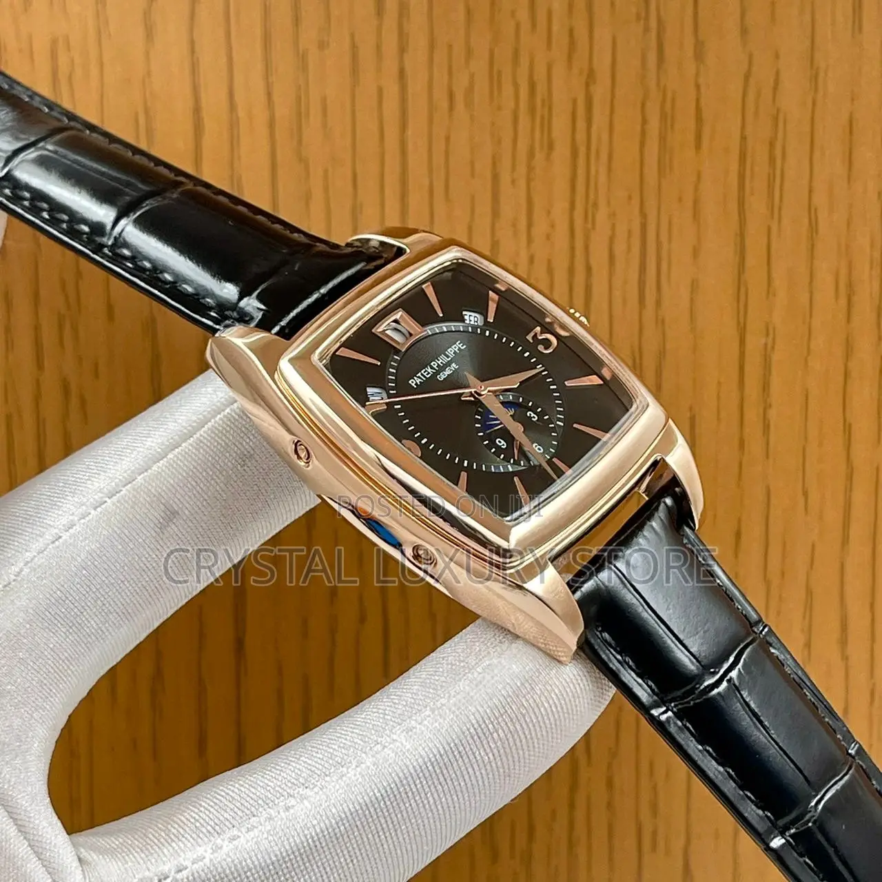 Patek Philippe Quality Luxury Men Genuine Leather Wristwatch