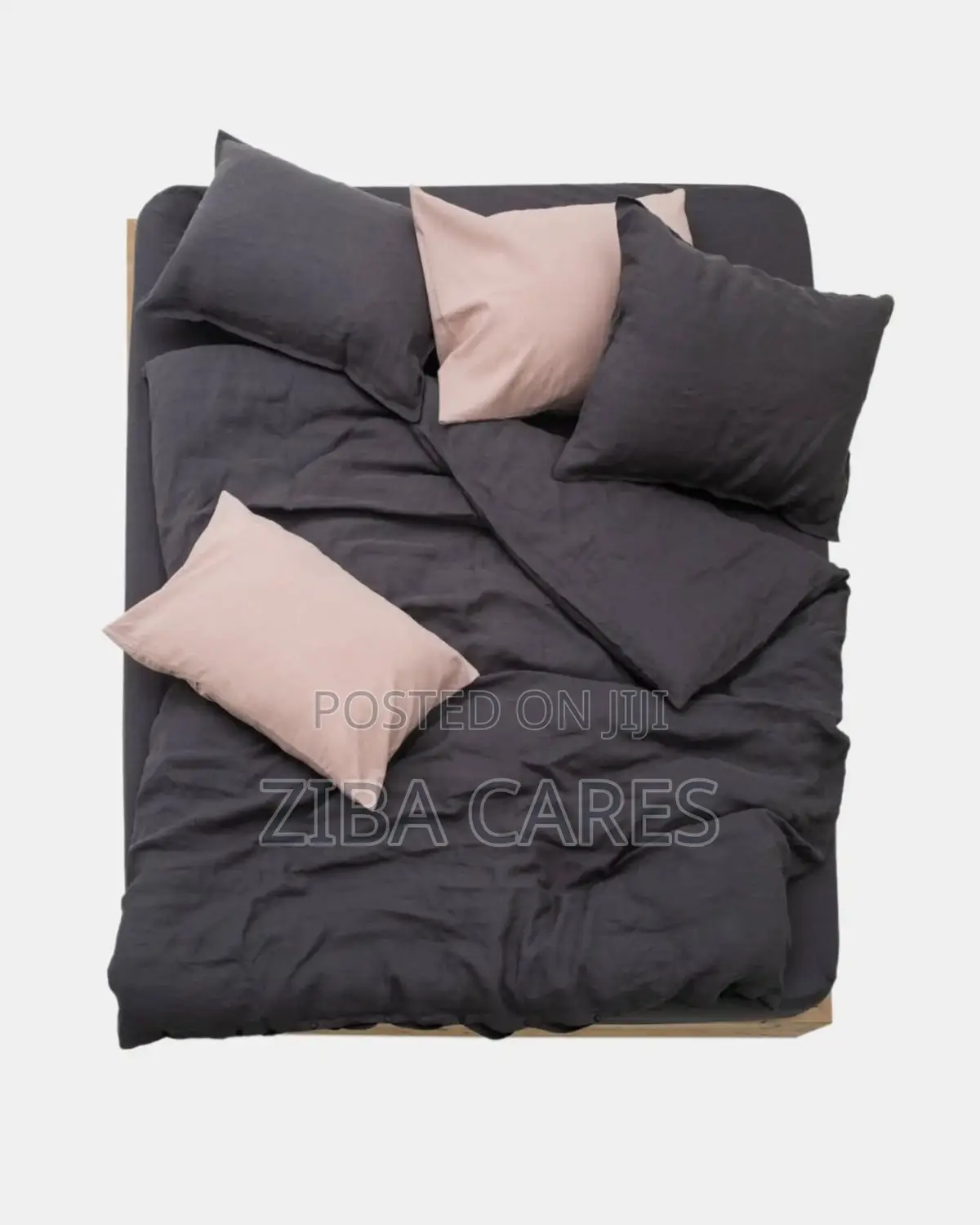 Duvet+Bedsheet + Pillowcase + Dark Gray 6x6