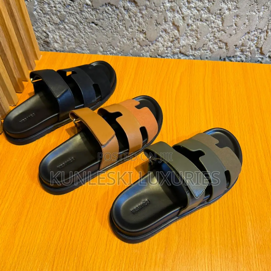 Original Hermes Chypre Leather Slippers