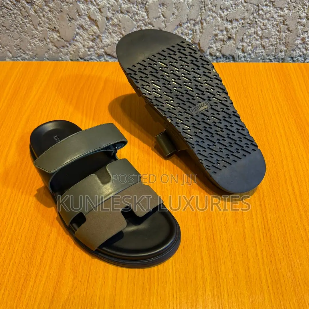 Original Hermes Chypre Leather Slippers