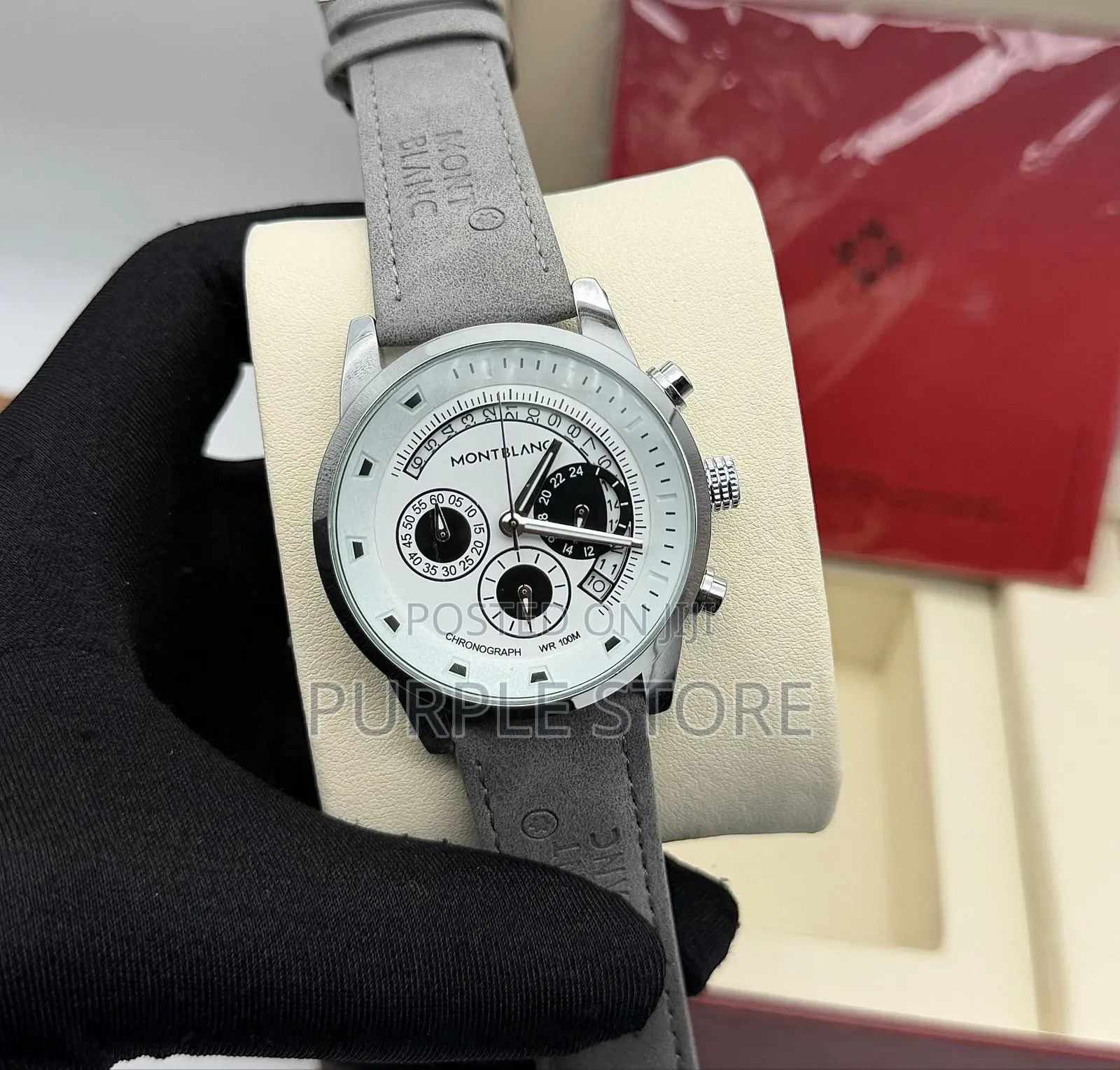 Mont Blanc Leather Active-Chronograph-Watches
