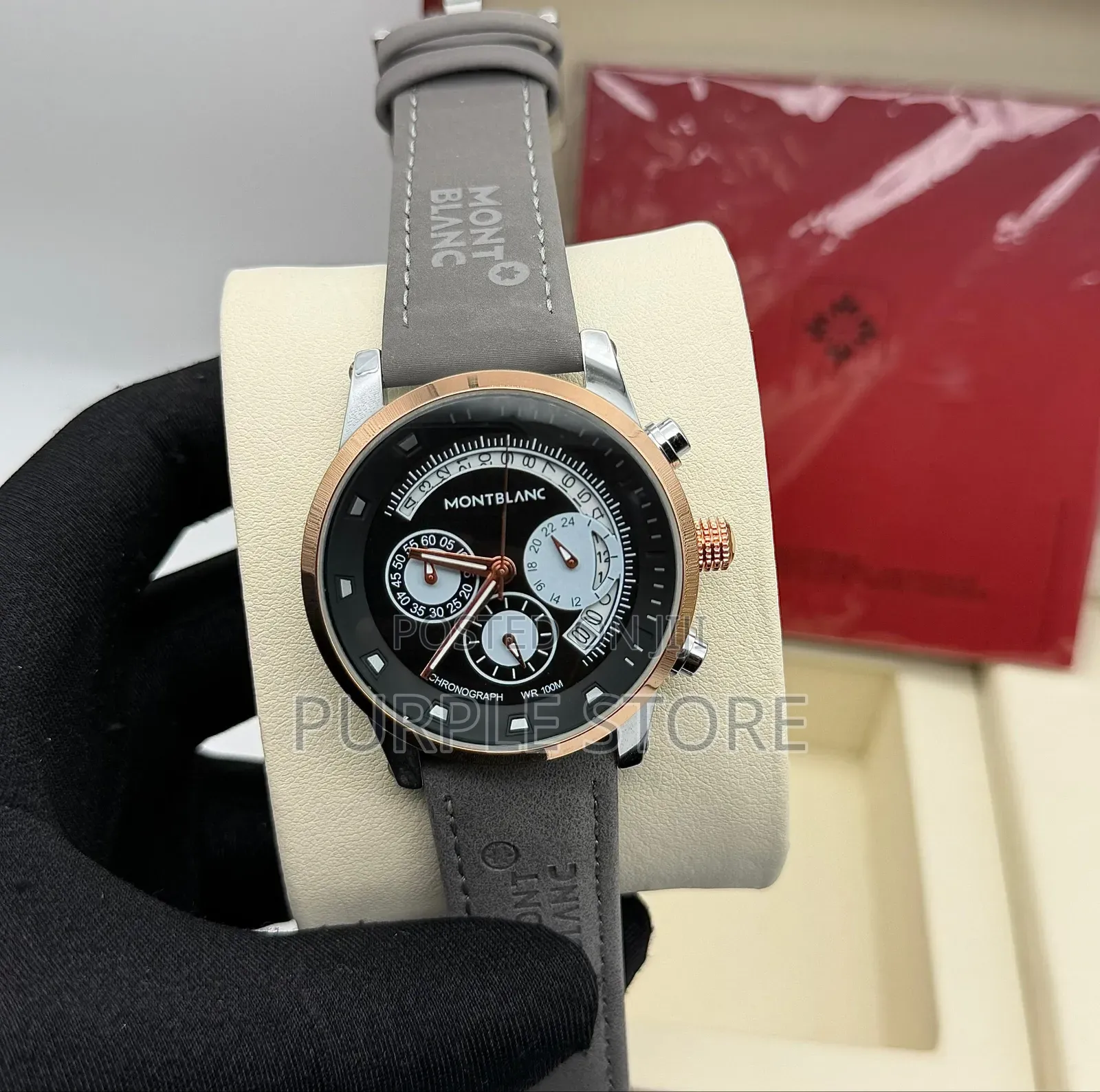 Mont Blanc Leather Active-Chronograph-Watches