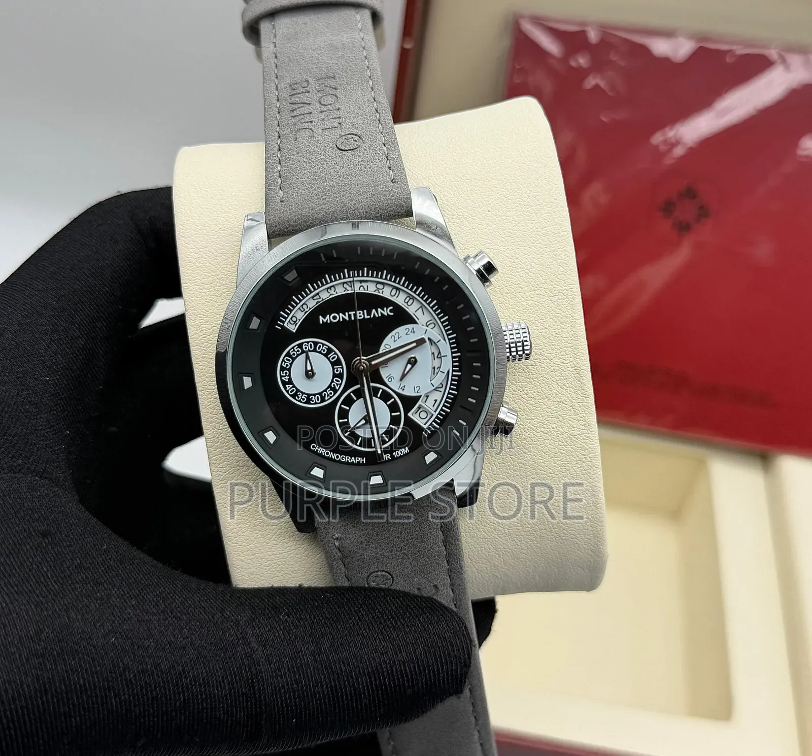 Mont Blanc Leather Active-Chronograph-Watches