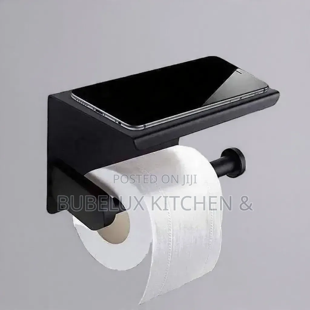 Modern 2-in-1 Tissue Holder Phone Shelf for Bathroom