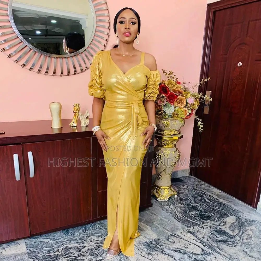 African v Neck Off Shoulder Dress