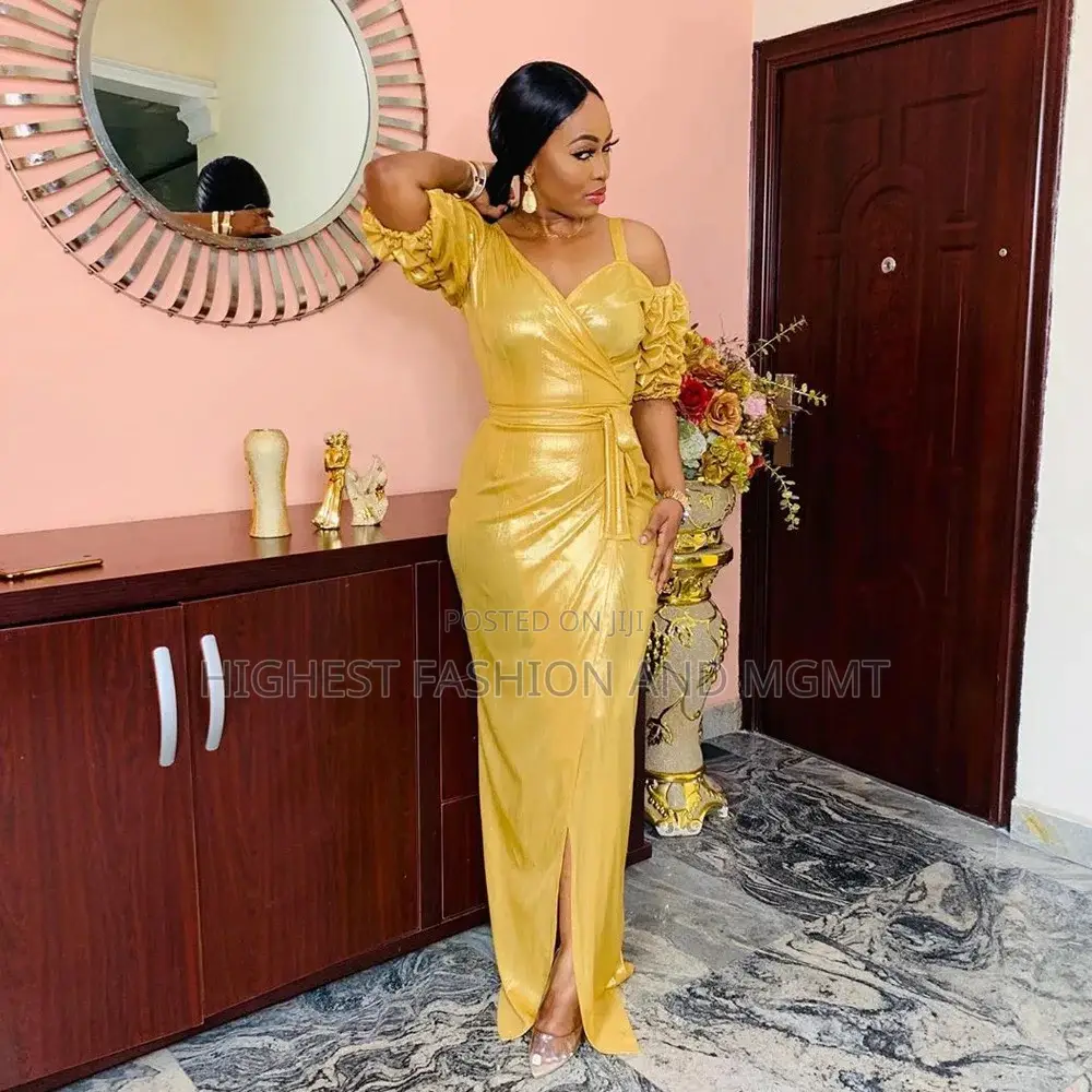 African v Neck Off Shoulder Dress