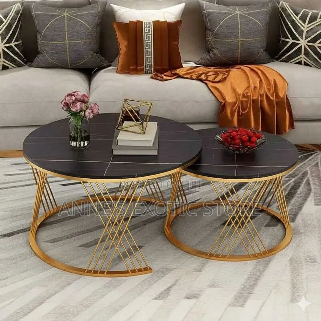 2-in-1 Nordic Marble Nesting Coffee Table Set