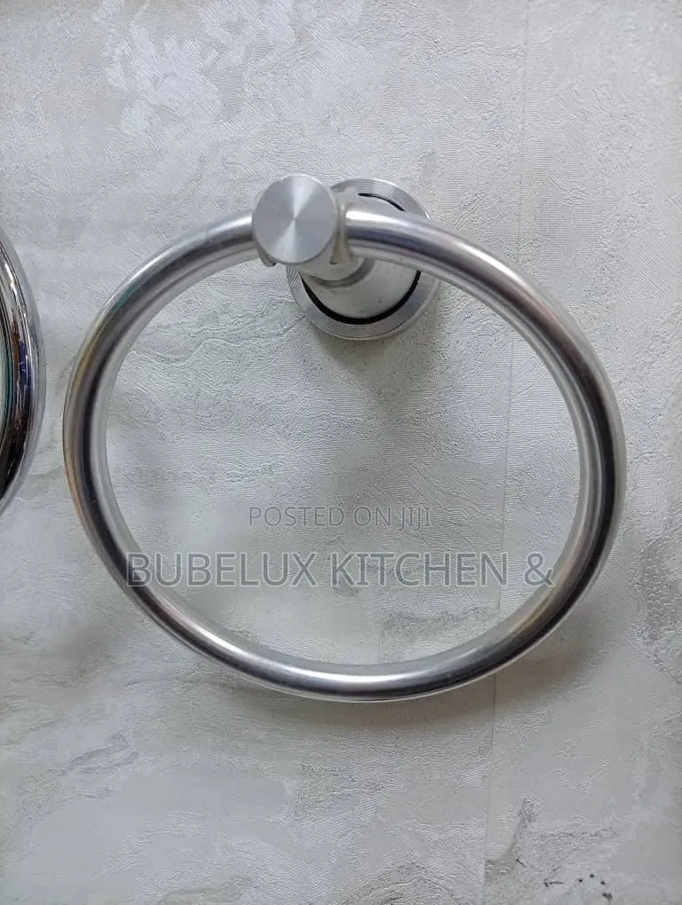 Luxury Brushed Stainless Steel Hand Towel Holder Ring | Brand New