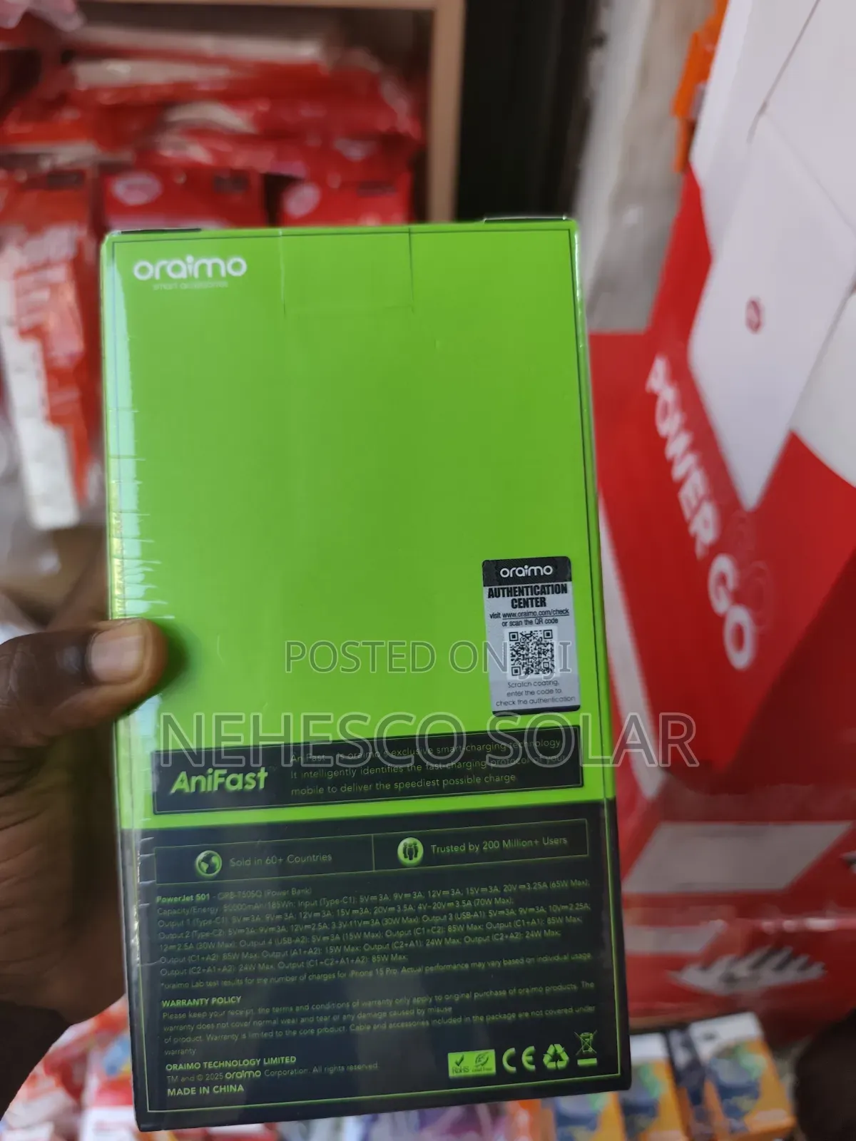 Original 50000mah Oraimo Power Bank With Digital Display