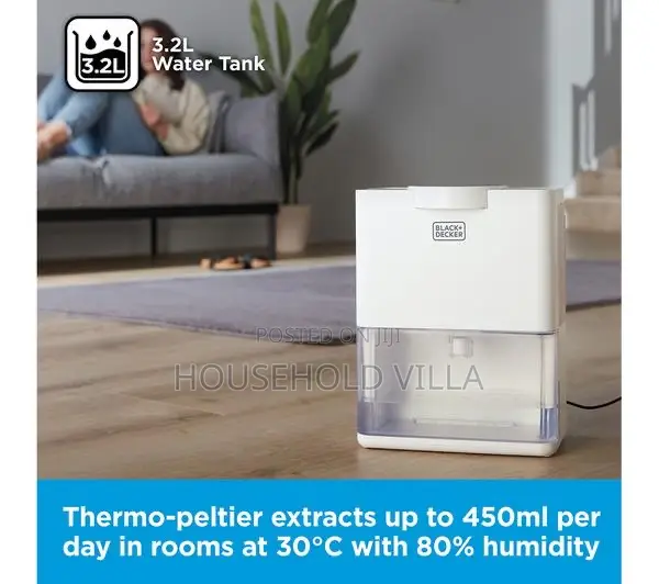 Black + Decker Smart Dehumidifier Air Purifier - White