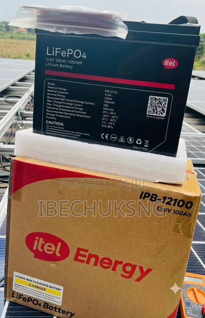 Itel 1.2kwh Battery Ip21 + Lithium+ 12.8v+100ah+1280wh+4000 Cycles