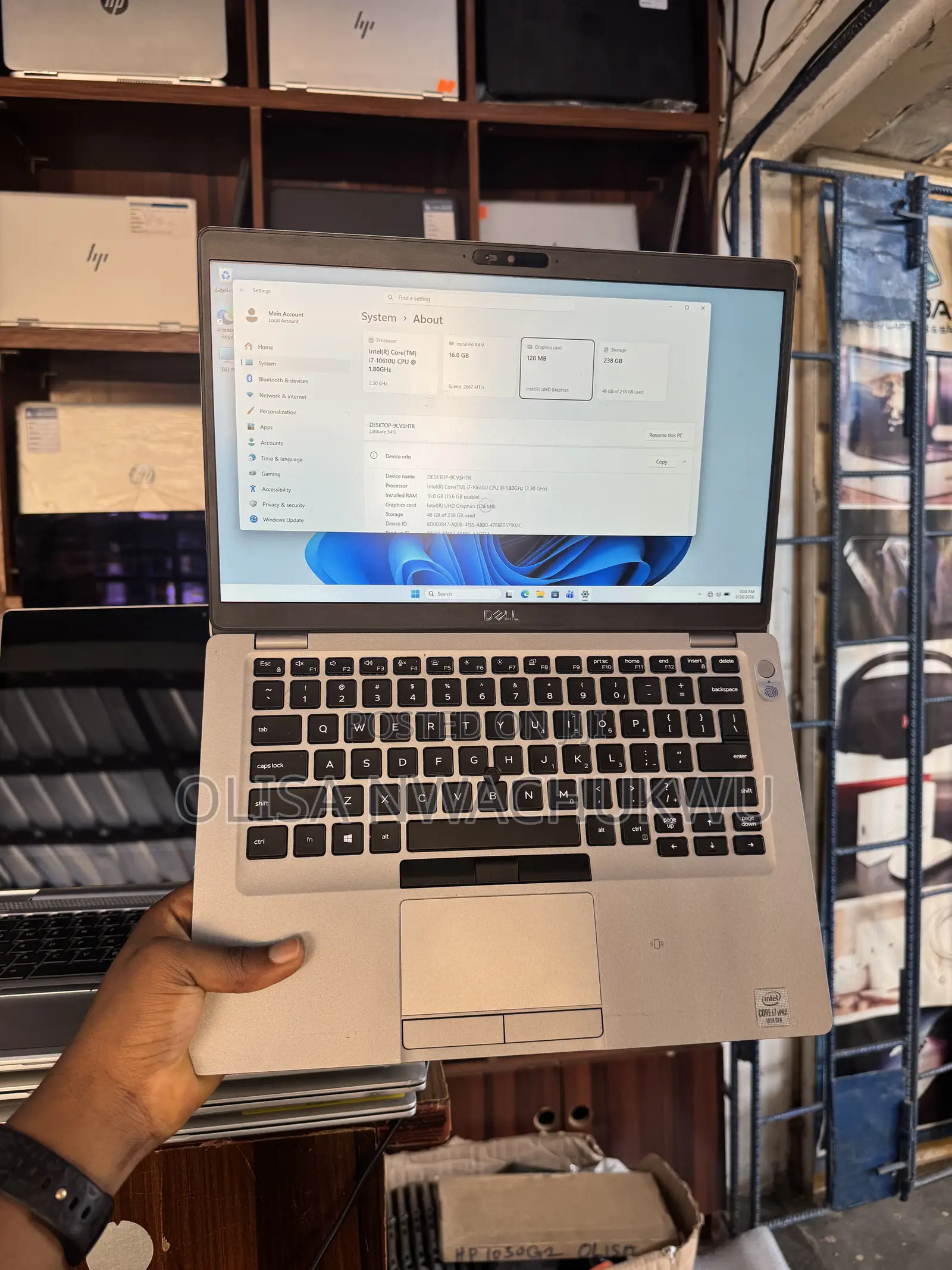 Laptop Dell Latitude 5410 16GB Intel Core i7 SSD 256GB