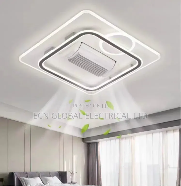 Luxury Smart Bladeless Ceiling Fan With Led Light –Modern Square