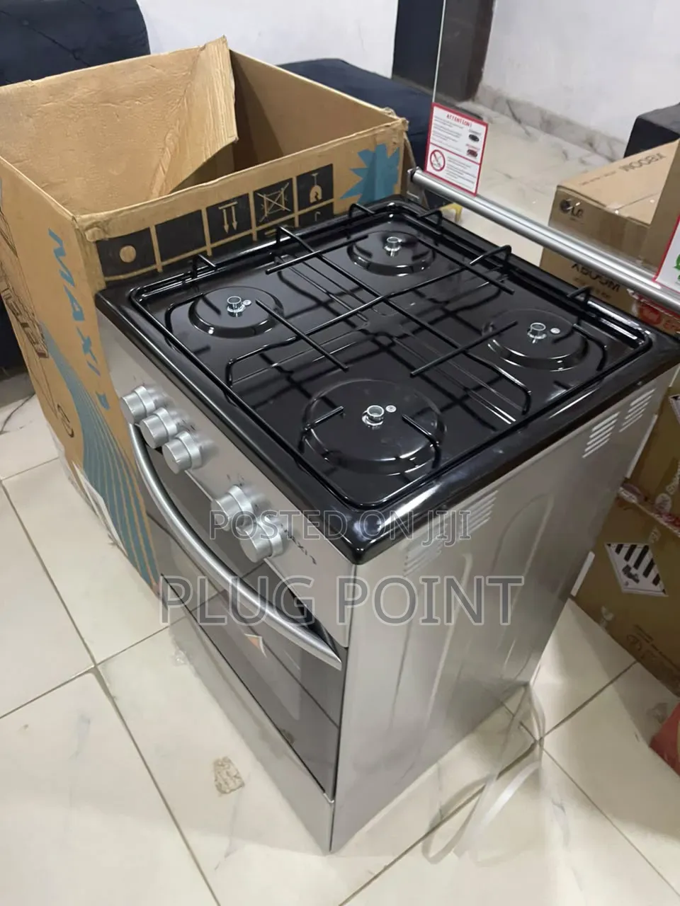 Maxi 4 Burner Cooking Stove 50x50 – Black Grey Body