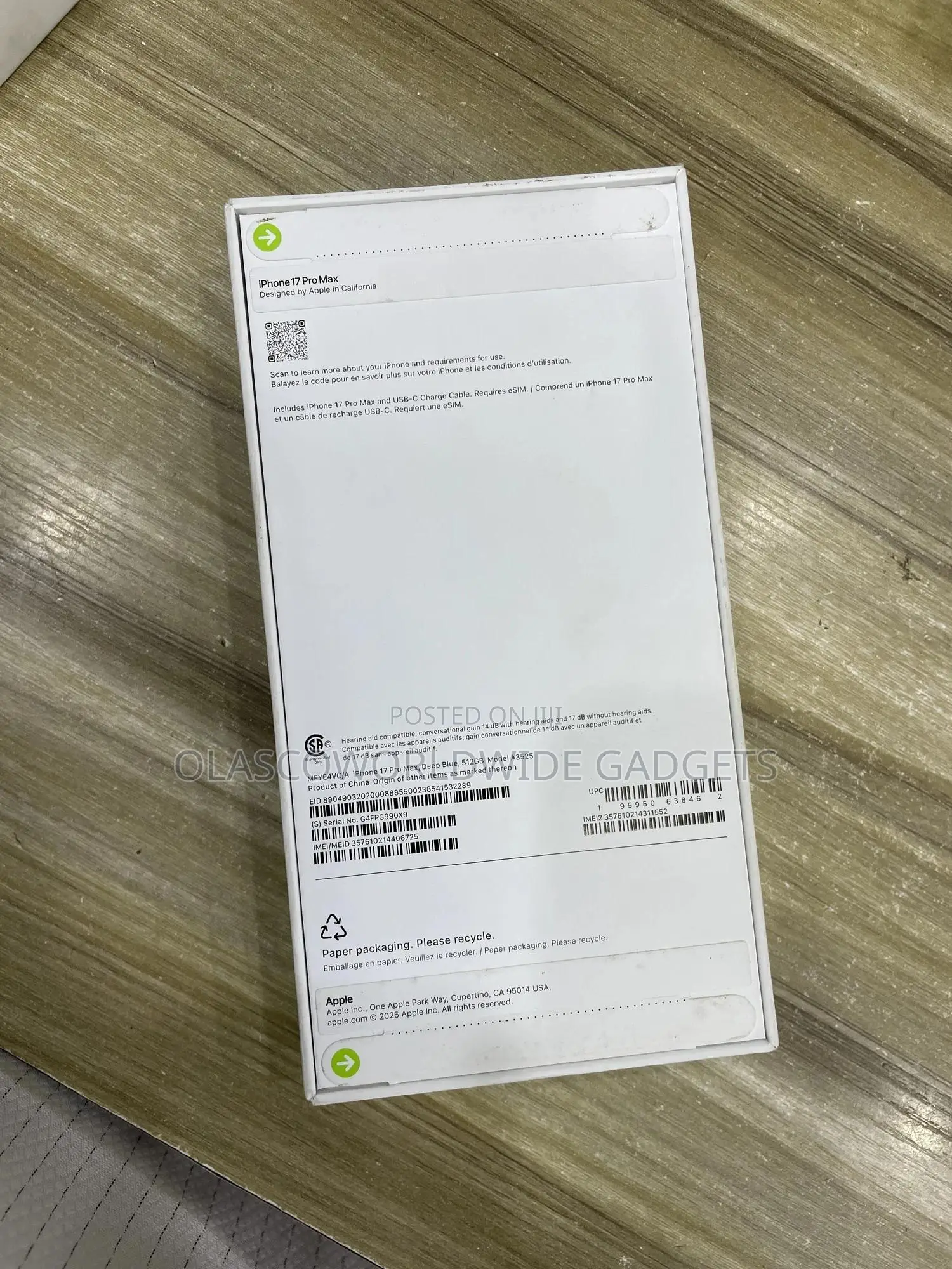New Apple iPhone 17 Pro Max 512 GB Blue