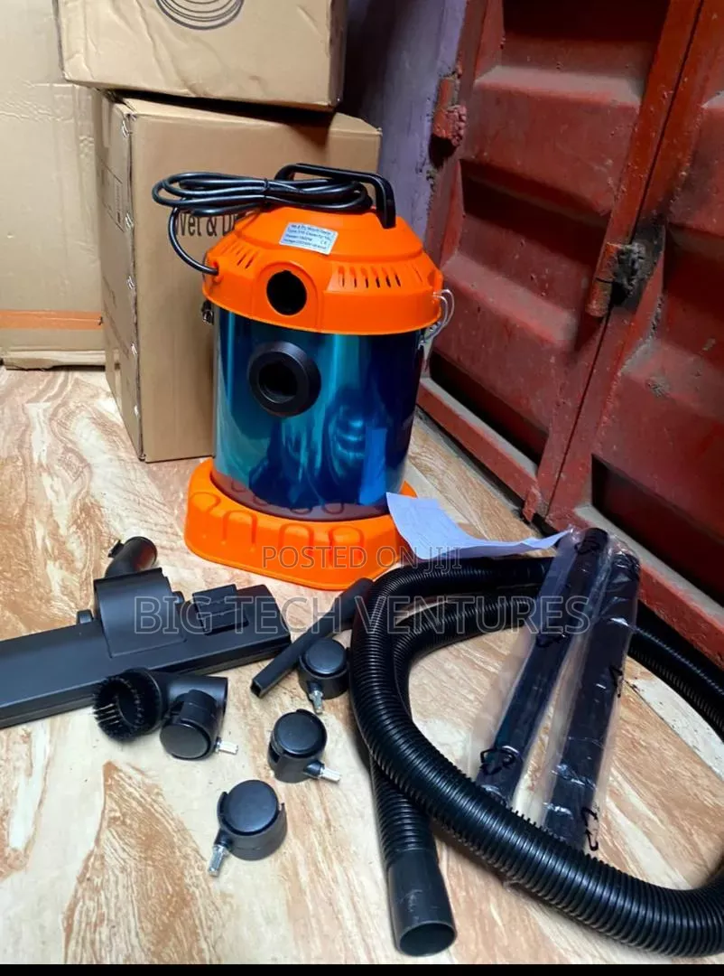 18-Liter Wet and Dry Vacuum Cleaner Features a Blue Stainless Steel