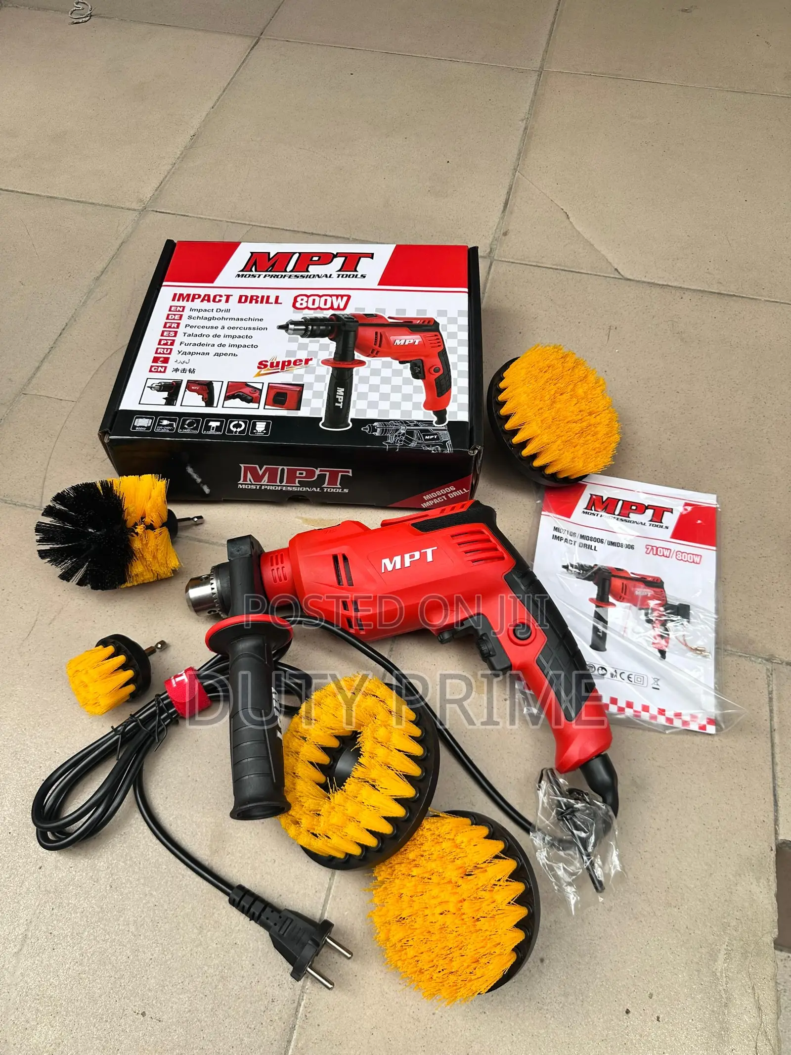 Mpt 800w Impact Drill + Brush Cleaning Kit