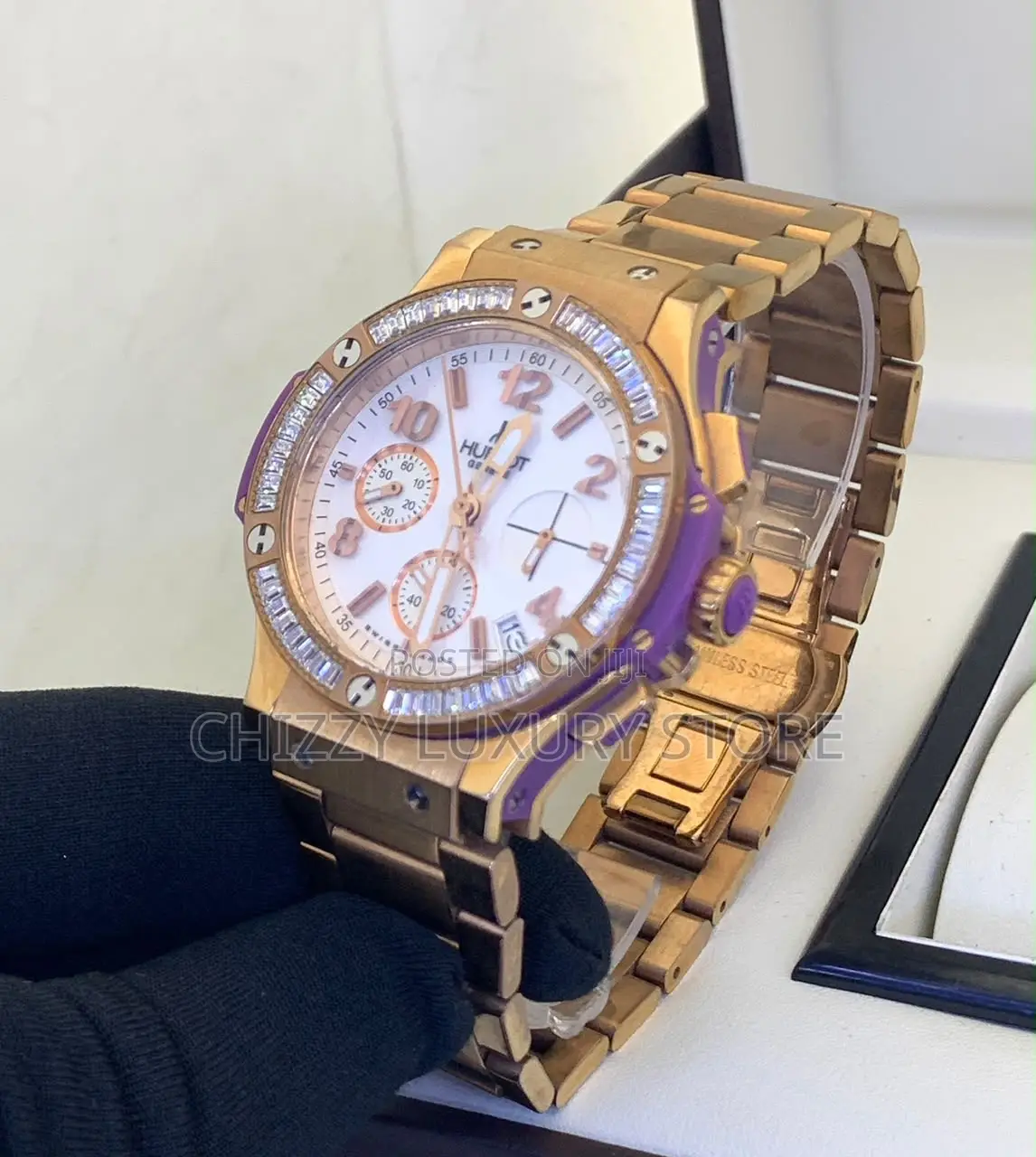 Hublot Quality Luxury Unisex Chronograph Chain Strap Wristwatch