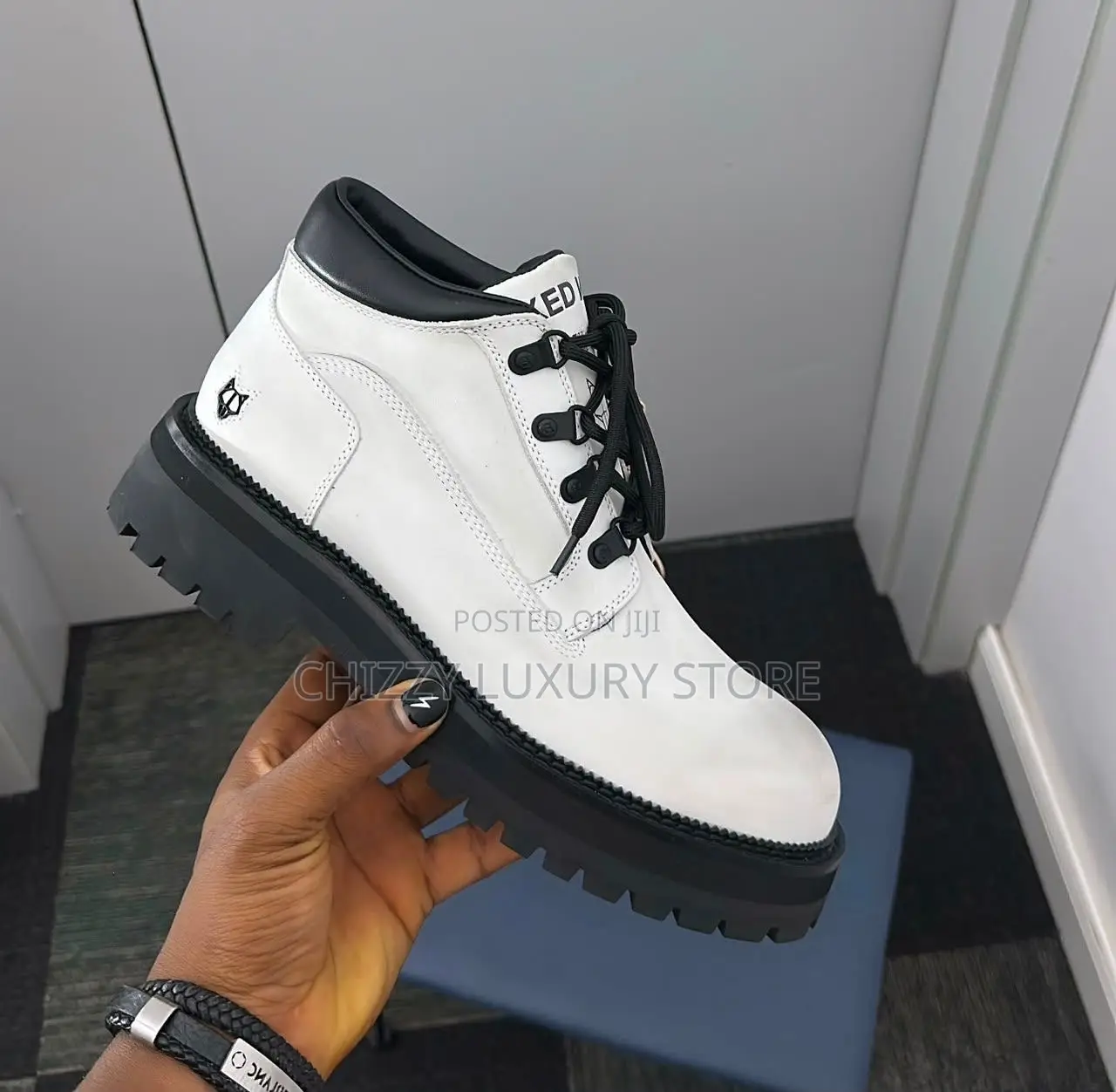 Naked Wolfe Quality Luxury Men Genuine Leather White Shoe