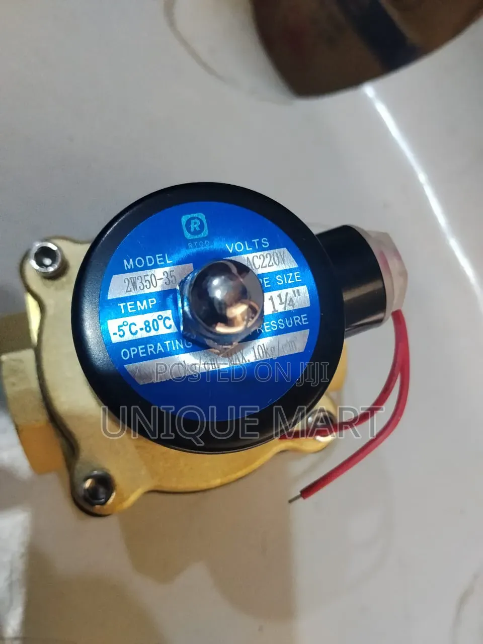 1-1⁄4 Industrial Brass Solenoid Valve. Normally Closed. 10 Bar, 220val