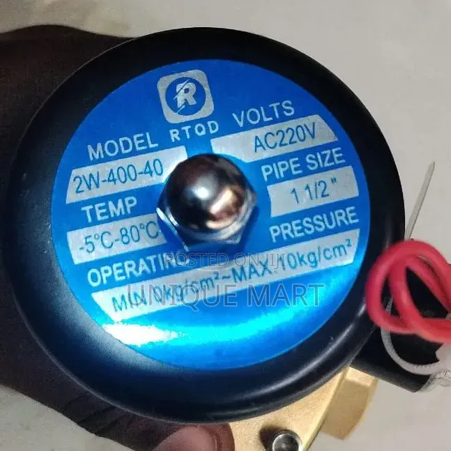 1-1⁄2" Industrial Brass Solenoid Valve. Normally Closed. 10bar, 220v