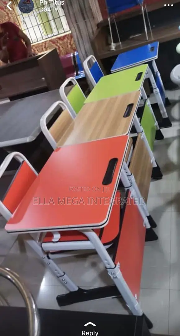Imported School Desk and Chair in Different Colours