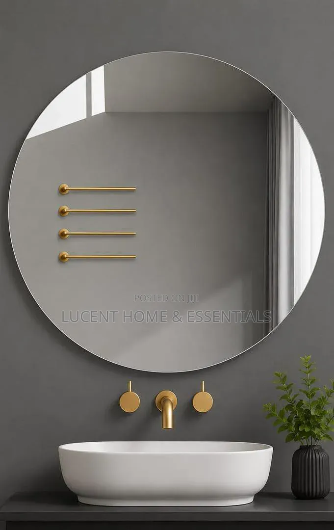 Elegant Oversized Round Floating Mirror Contemporary Home Decor