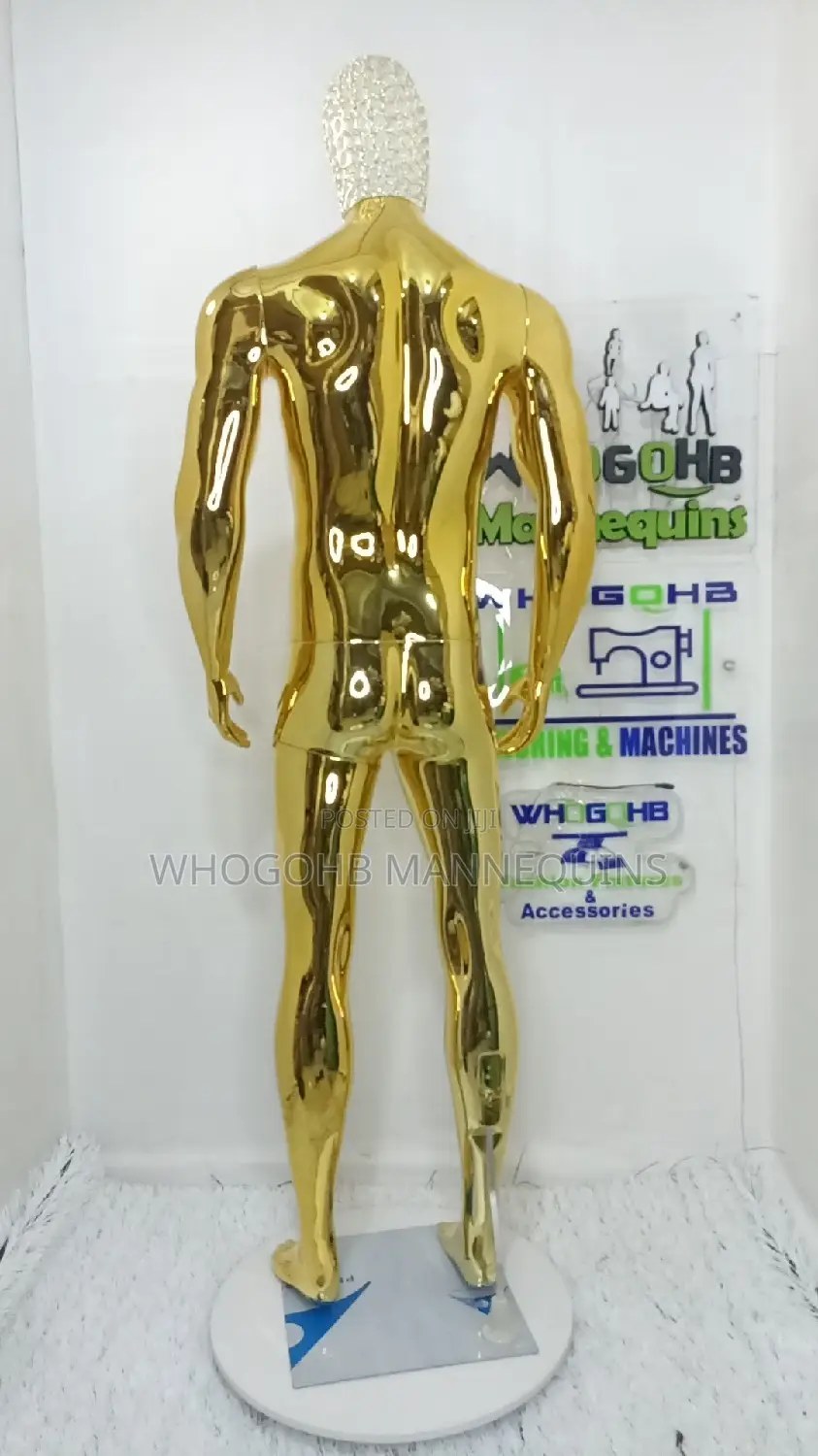 Dimkpa Muscular Gold Chrome Male With Diamond Net Head