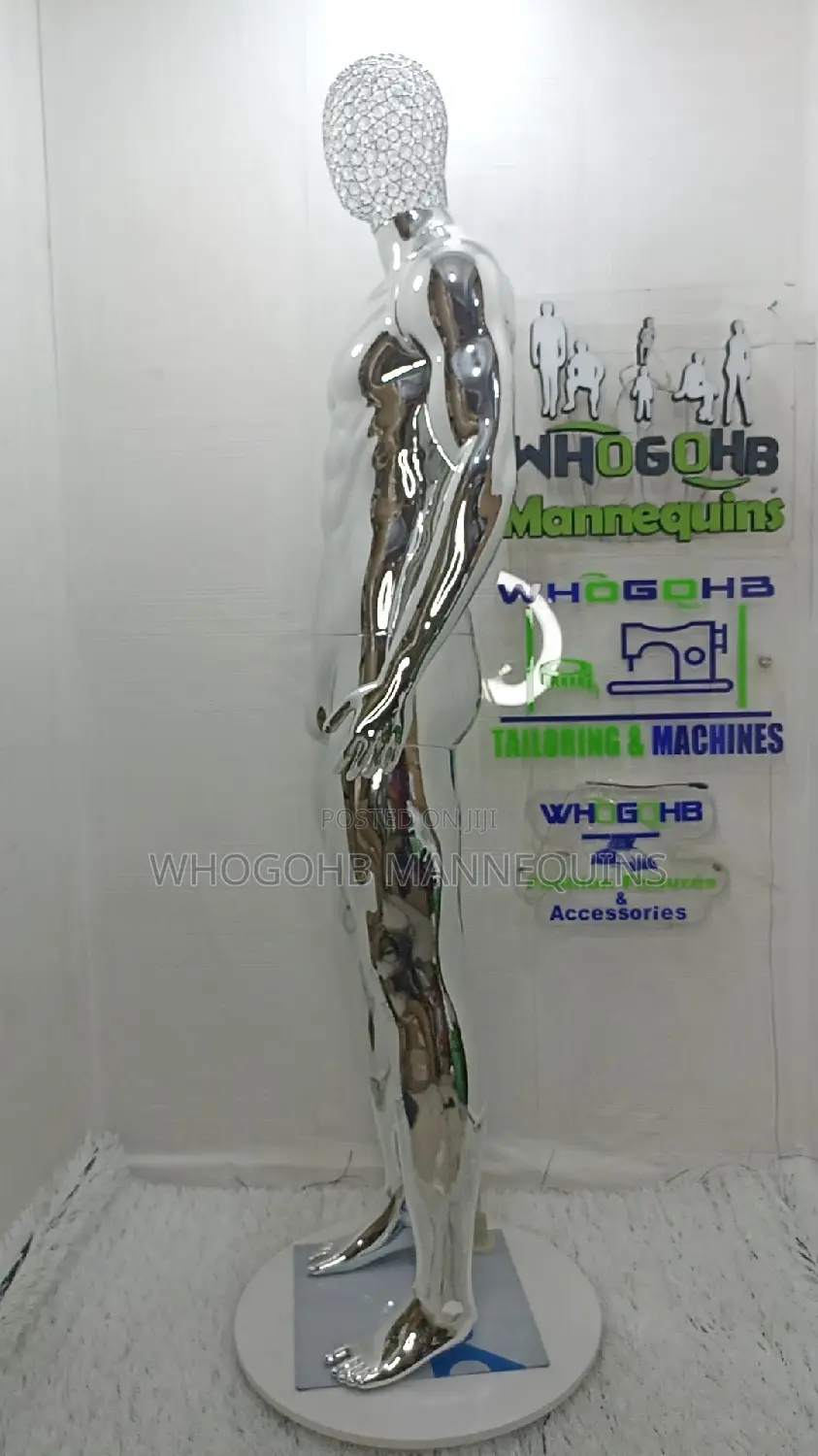 Dimkpa Muscular Silver Chrome With Diamond Studded Net Head
