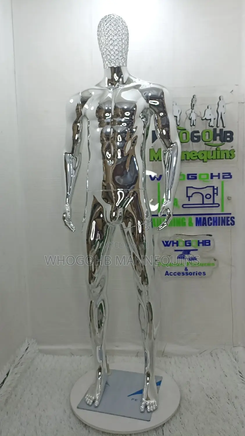 Dimkpa Muscular Silver Chrome With Diamond Studded Net Head