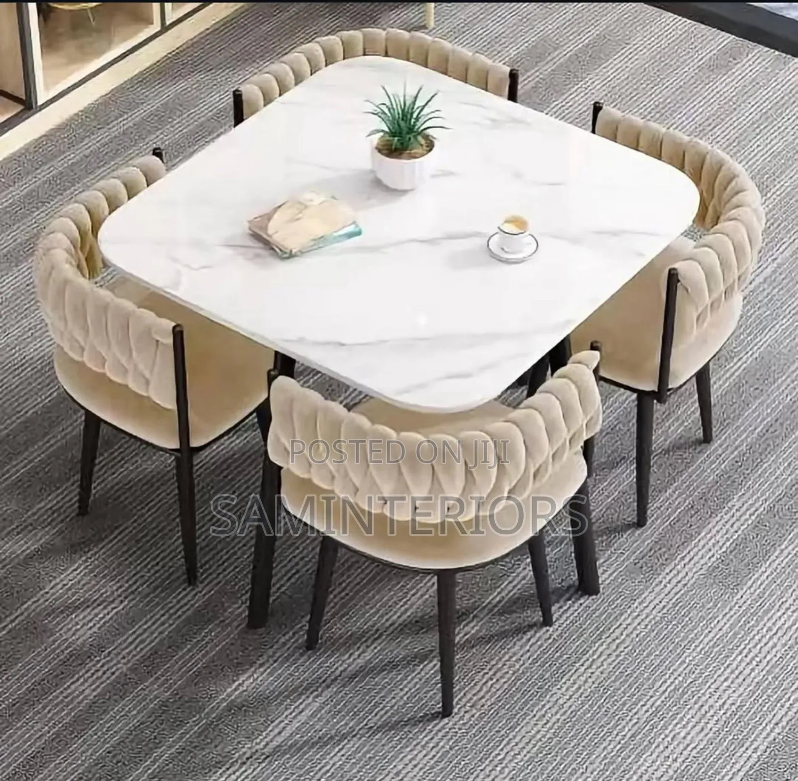 Unique Dining Table With Velvet Chairs