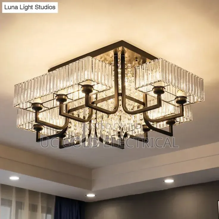 Chandelier Black Gold Silver Ceiling Lamp Lamparas for Dining Room