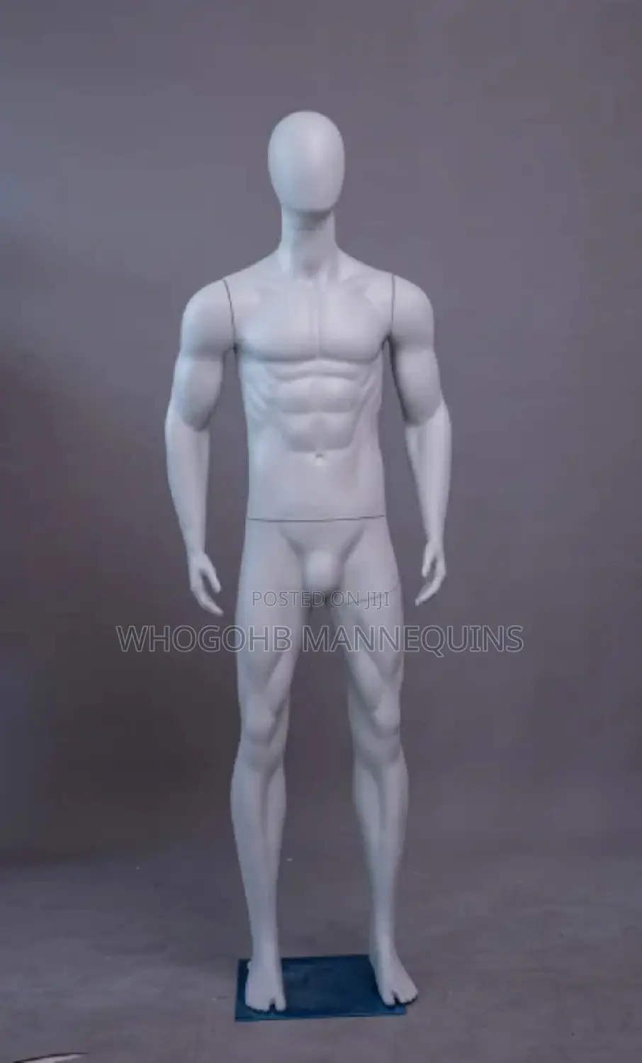 Dimkpa Muscular Male Light Matte Grey Mannequin